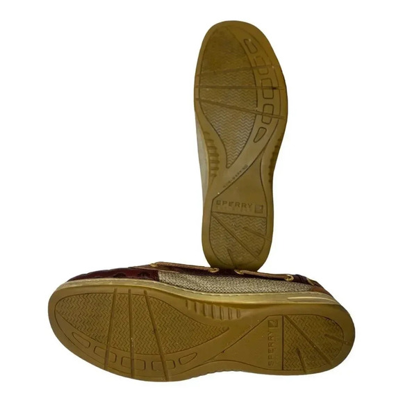 Sperry Top-Sider Angelfish Anchor Embossed Deck Shoe Burgundy Size 7.5M - Picture 5 of 7
